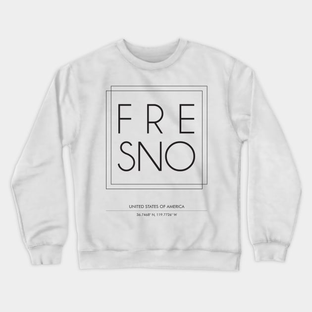 Fresno Cty Typography Crewneck Sweatshirt by StudioGrafiikka